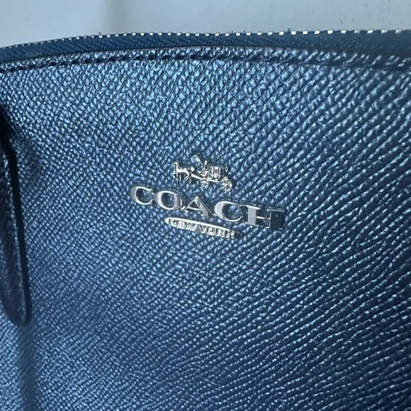 Coach Mini Christie Carryall satchel bag in metallic blue LIKE NEW - Picture 2 of 11